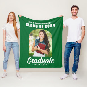 Couverture Polaire Green Graduate Photo Arch Graduation Moderne
