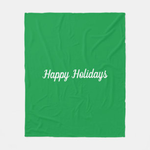 Couverture Polaire Green Happy Holidays