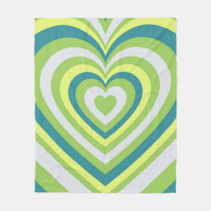 Couverture Polaire Green Heart Whimsical Valentine's Day Cadeau Coupl