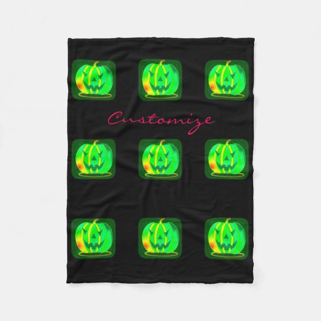 Couverture Polaire Green Jack olantern Halloween Thunder_Cove (Devant)