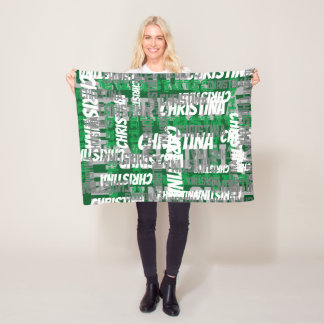 Couverture Polaire Green Name Collage Personnalisé Garçons Enfants