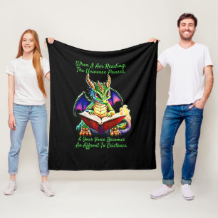 Couverture Polaire Green Purple Dragon Avertissement Lecture Livre Vo
