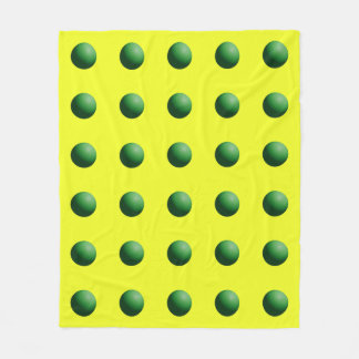 Couverture Polaire Green Spheres on Yellow Fleece Blanket