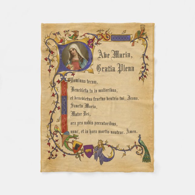 Couverture Polaire Grêle Mary d'avenue Maria en frontière décorative (Devant)