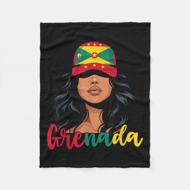 Couverture Polaire Grenadienne Fille Grenade Drapeau Fier Grenadienne (Devant)