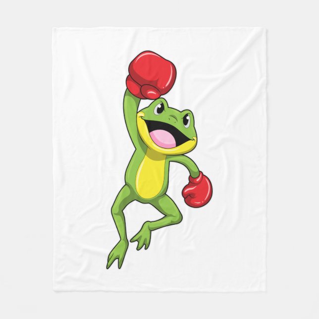 Couverture Polaire Grenouille à la boîte avec gants de boxe (Devant)