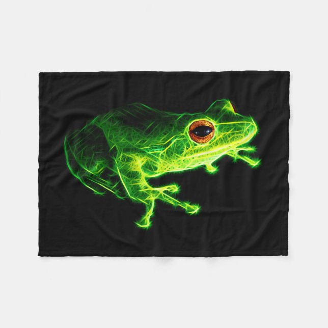 Couverture Polaire Grenouille arboricole électrique vert néon - Des a (Devant (Horizontal))