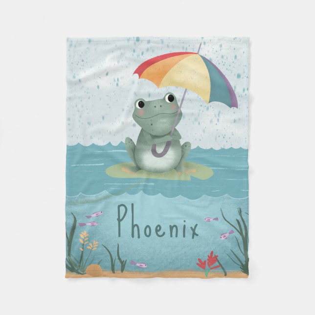 Couverture Polaire Grenouille Arc-en-Ciel Mignonne Enfants (Devant)
