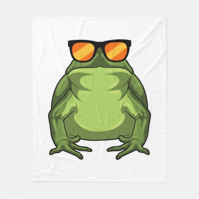 Couverture Polaire Grenouille avec lunettes de soleil (Devant)