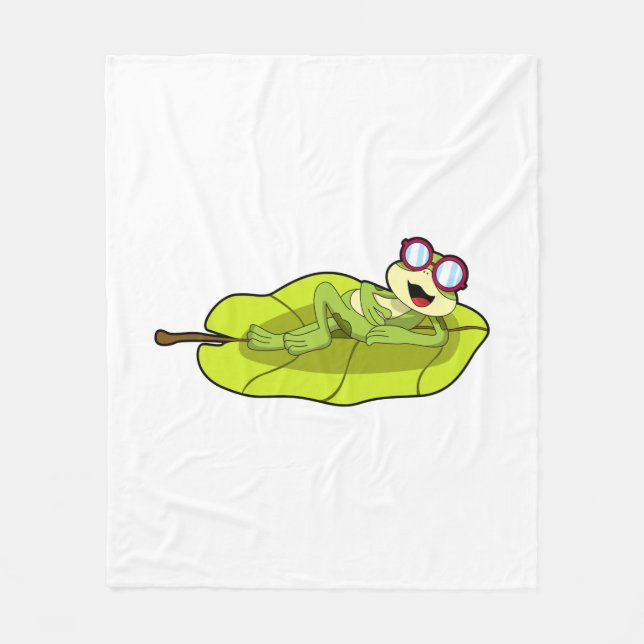 Couverture Polaire Grenouille avec lunettes de soleil (Devant)