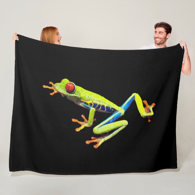 Couverture Polaire Grenouille peinte aux yeux rouges (En situation)