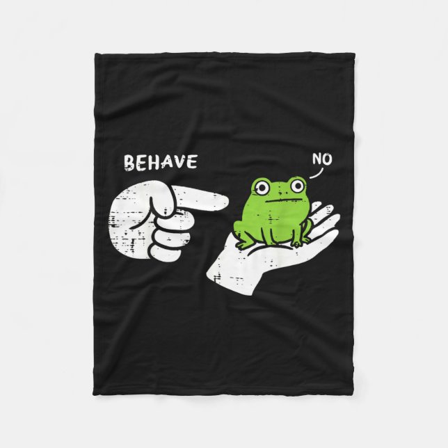 Couverture Polaire Grenouille sur la main se comporte drôle mème dess (Devant)