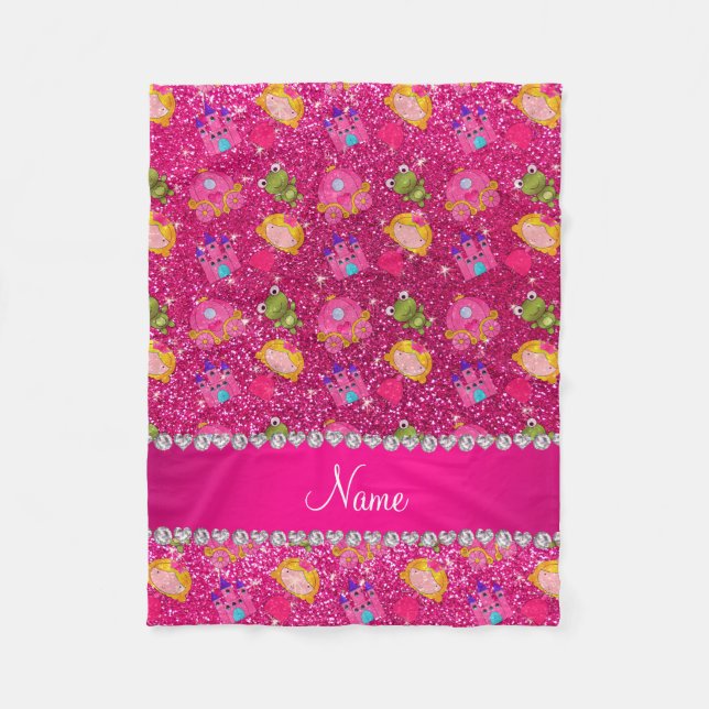 Couverture Polaire Grenouilles au néon nommées faites sur commande de (Devant)