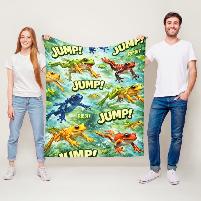 Couverture Polaire Grenouilles sautantes sautent conception de couver (En situation)