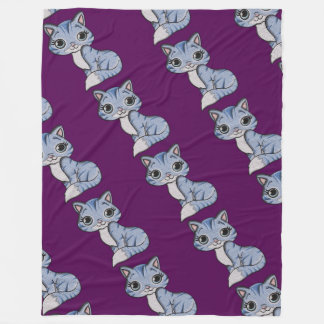 Couverture Polaire Grey Knit Kitty Chat