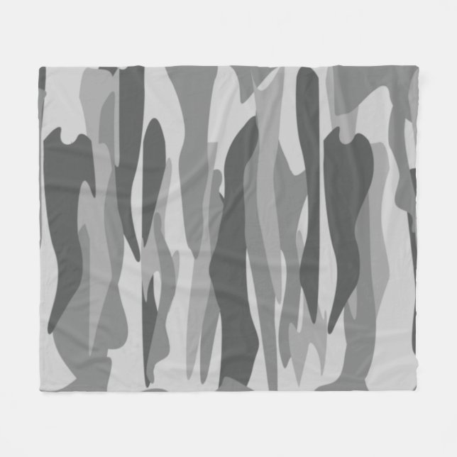 Couverture Polaire Grey Tone Abstract Camouflage (Devant (Horizontal))