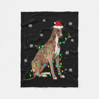 Couverture Polaire greyhound, petit feu de Noël, père Noël