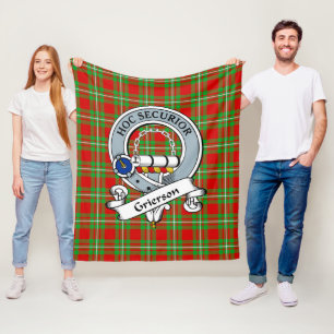 Couverture Polaire Grierson Clan Badge Tartan Plaid