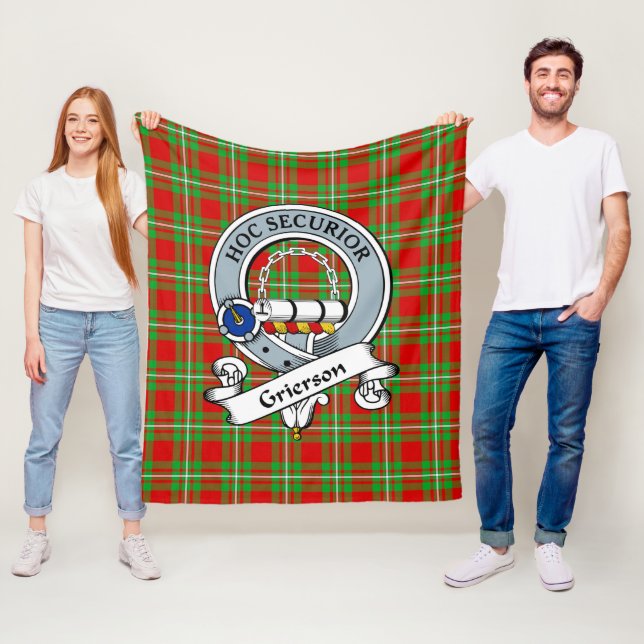 Couverture Polaire Grierson Clan Badge Tartan Plaid (En situation)