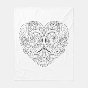 Couverture Polaire Griffonnage abstrait de coeur
