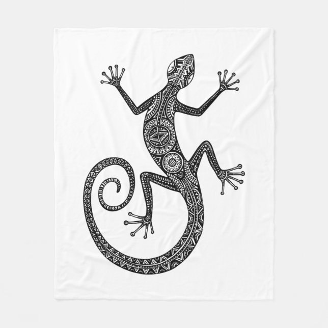 Couverture Polaire Griffonnage de lézard ou de salamandre (Devant)