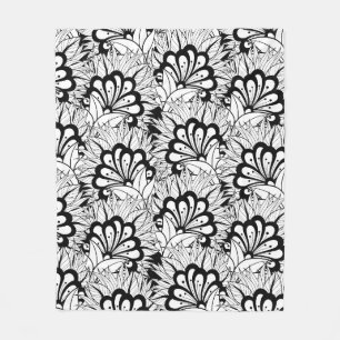 Couverture Polaire Griffonnage de motif de fleur