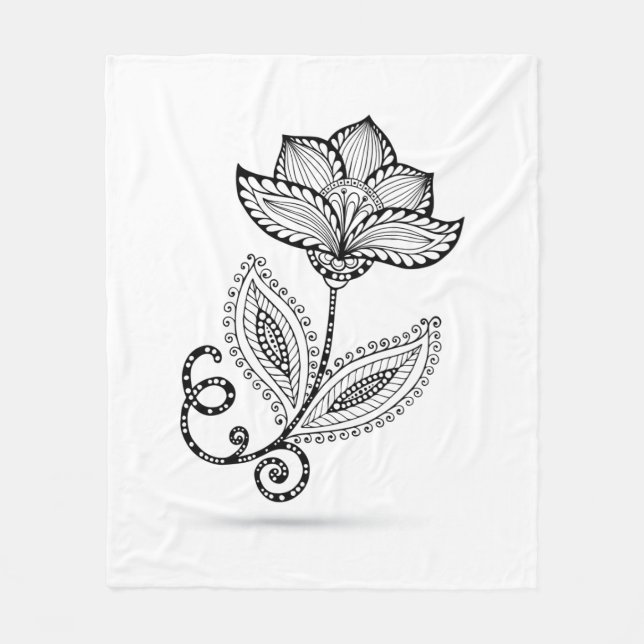 Couverture Polaire Griffonnages de Paisley Mehndi de henné (Devant)