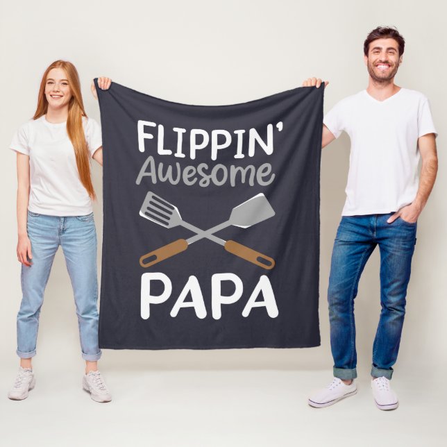 Couverture Polaire Grill BBBQ Grand-père Flipe Papa (En situation)
