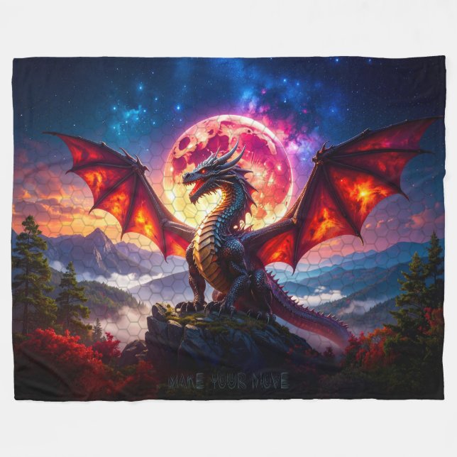 Couverture Polaire Grille de Dragon 001 (Devant (Horizontal))