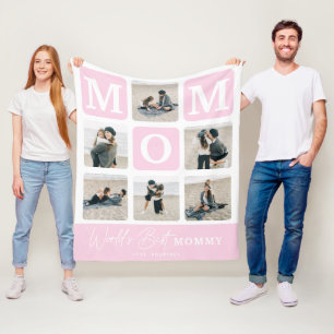 Couverture Polaire Grille de photos multiples modernes Cadeau maman m