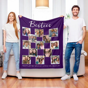 Couverture Polaire Grille photo Purple Best Friends