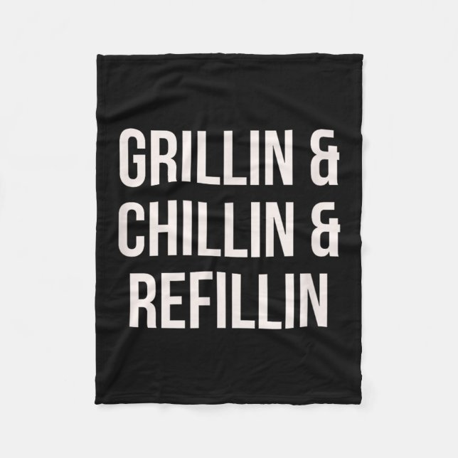 Couverture Polaire Grillin Chillin Et Refillin Papa Bbq Cook Drôle (Devant)