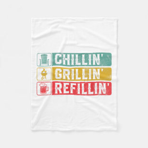 Couverture Polaire Grillin Chillin Refillin Bbq Pit Meat Smoat Grill