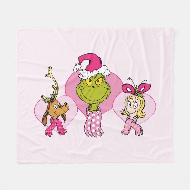Couverture Polaire Grinch Crew in Pink Valentine's Portrait (Devant (Horizontal))