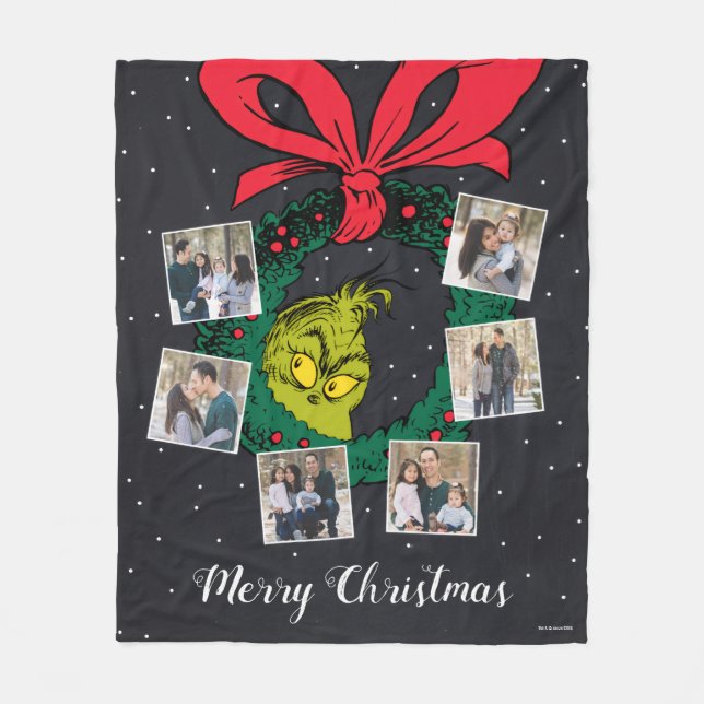 Couverture Polaire Grinch Merry Grinchmas Family Photo Christmas Flee (Devant)