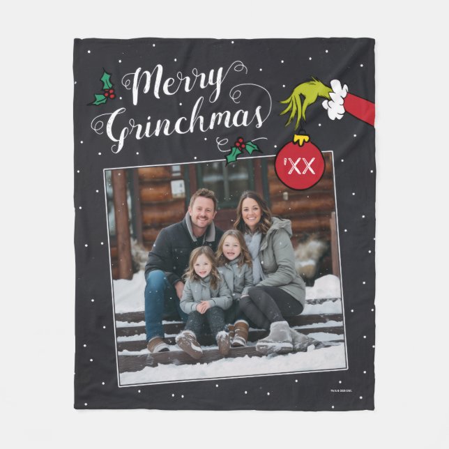 Couverture Polaire Grinch Merry Grinchmas Family Photo Christmas Flee (Devant)
