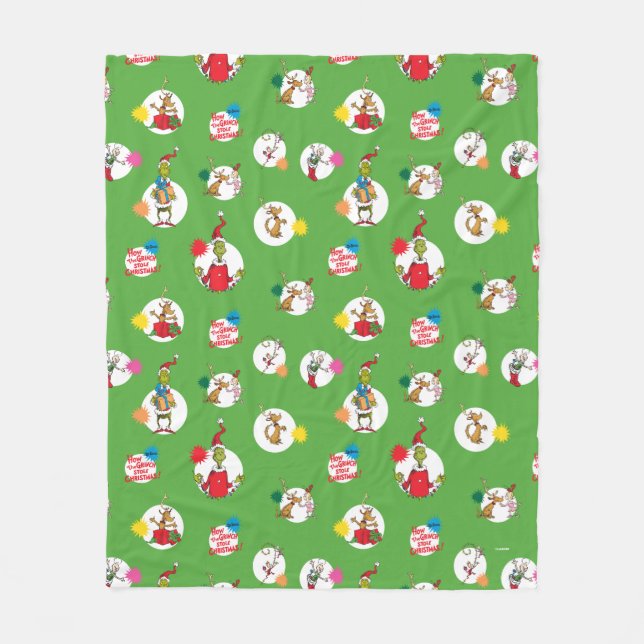 Couverture Polaire Grinch | Motif de points de Noël (Devant)
