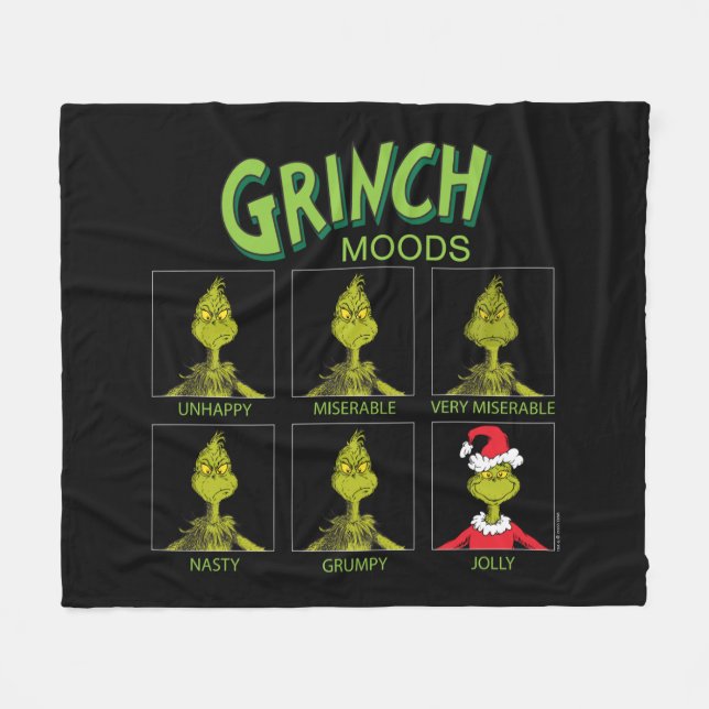 Couverture Polaire Grinch | Tableau d'humeurs Édition Noël (Devant (Horizontal))