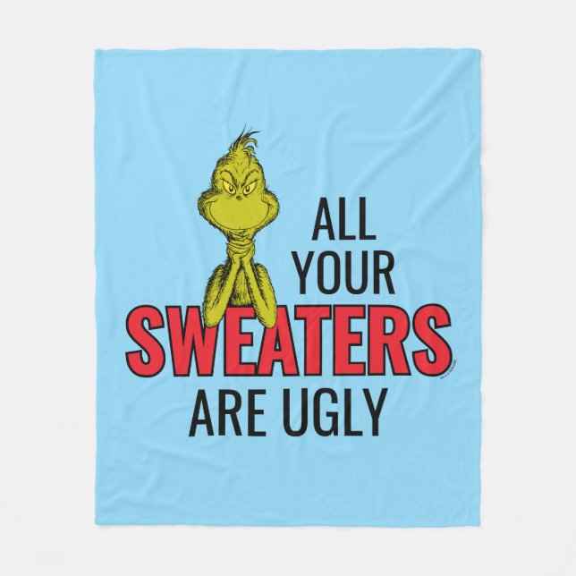 Couverture Polaire Grinch | Tous vos pulls sont laids (Devant)