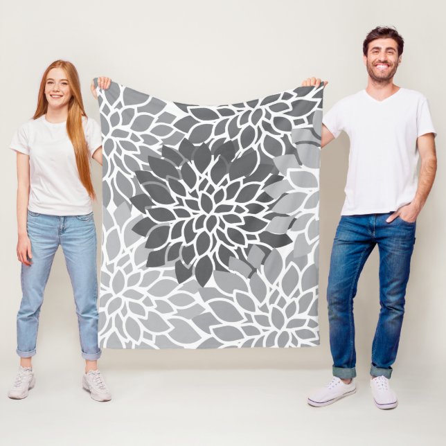 Couverture Polaire Gris Abstrait (En situation)