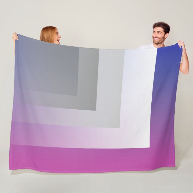 Couverture Polaire gris bleu Fuchsia (En situation)