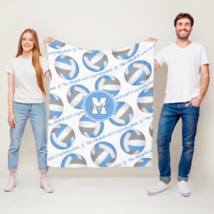 Couverture Polaire gris bleu Le terrain de volley est mon endroit heu