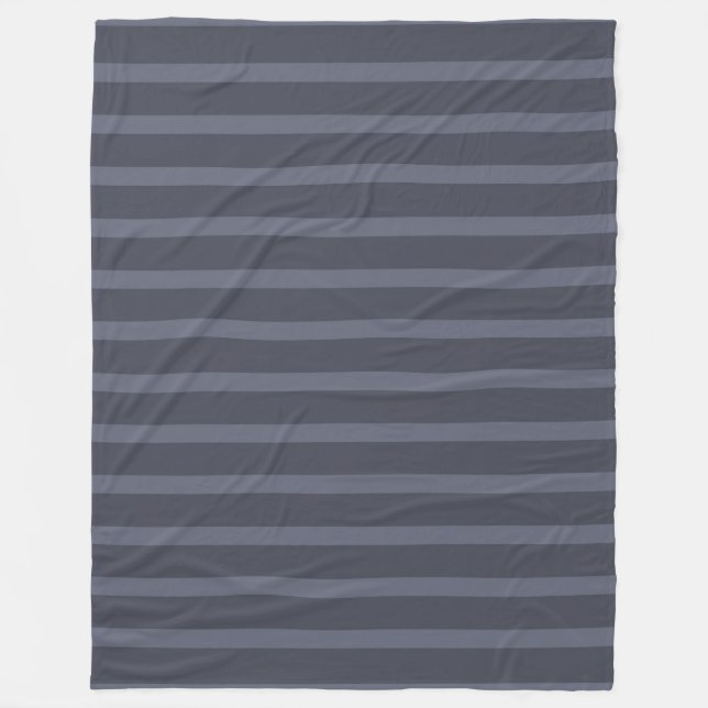 Couverture Polaire Gris Bleu Rayé Moderne (Devant)