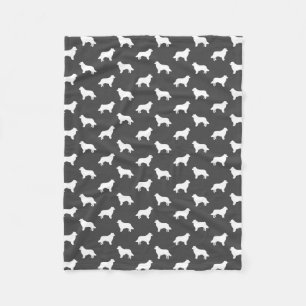 Couverture Polaire Gris de motif de silhouettes de border collie