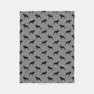 Couverture Polaire Gris de motif de silhouettes de Boston Terrier