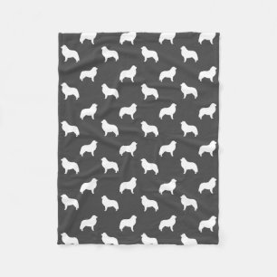 Couverture Polaire Gris de motif de silhouettes de Grands Pyrénées