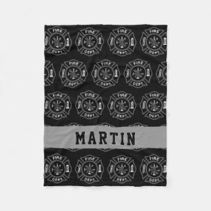 Couverture Polaire Gris de noir de nom de croix maltaise de cadeau de