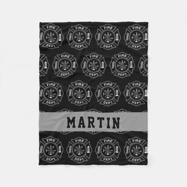 Couverture Polaire Gris de noir de nom de croix maltaise de cadeau de (Devant)