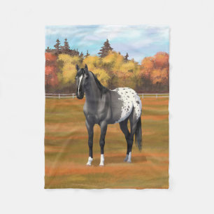 Couverture Polaire Gris Grulla Appaloosa Quartier Horse Stallion