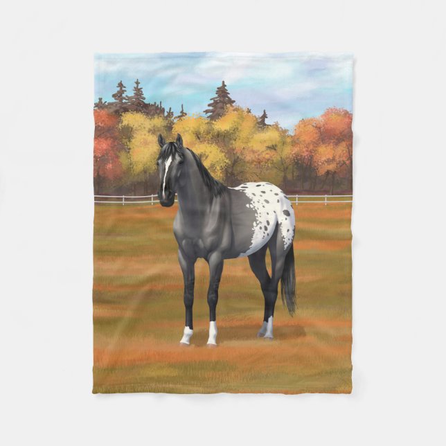 Couverture Polaire Gris Grulla Appaloosa Quartier Horse Stallion (Devant)